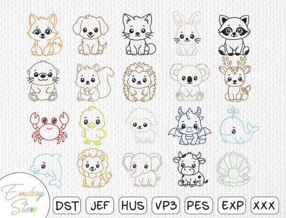 Animal Outlines Embroidery Design Set Review