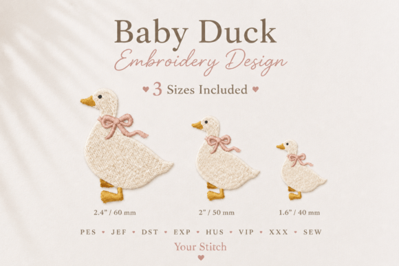 Baby Duck Embroidery Design 3 Sizes Review
