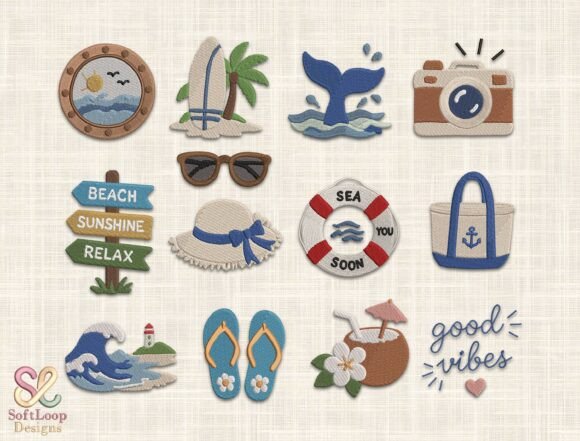 Beach Vacation Embroidery Design Bundle Review