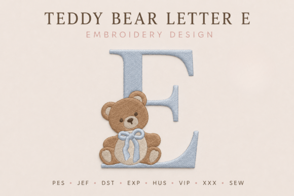 Bear Letter E Embroidery Monogram Review