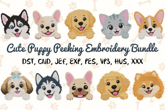 Cute Puppy Peeking Embroidery Review