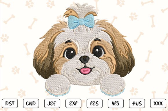 Cute Shih Tzu Embroidery Design Review