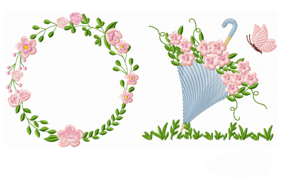 Floral Umbrella Embroidery Set Art Review