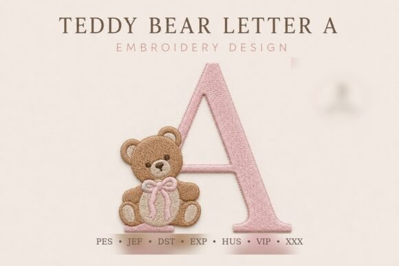 Teddy Bear Monogram Letter A Embroidery Review
